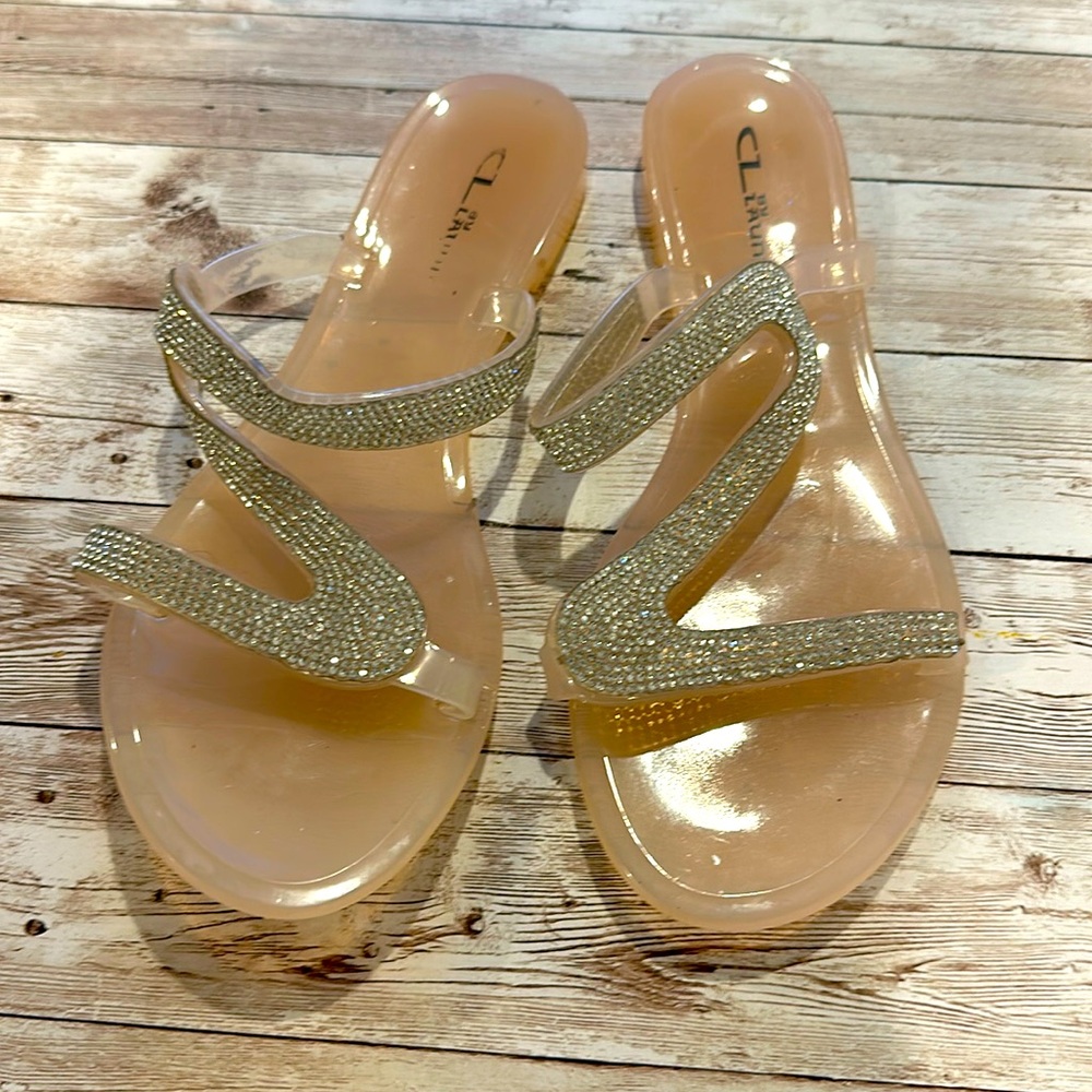 Sparkling flats slides sandals